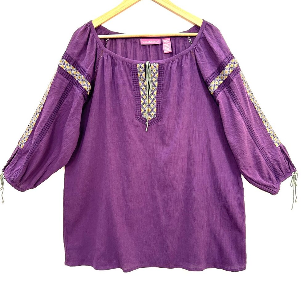 Woman Within embroidered tunic top size L